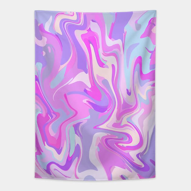 Marbled Pink Purple Turquoise Tapestry by Cato99