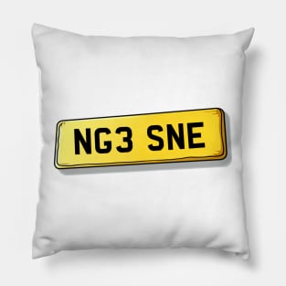 NG3 SNE Sneinton Number Plate Pillow