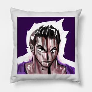 abstract portrait of lebeau in ecopop fighting spirit wallpaper paint art Pillow