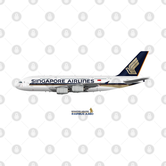 Illustration of Singapore Airlines Airbus A380 by SteveHClark