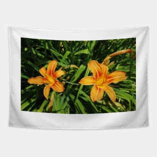 Two Orange Lilies Tapestry