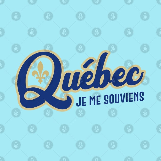 Quebec Je me souviens Canada Classic Athletic Script Blue by TGKelly