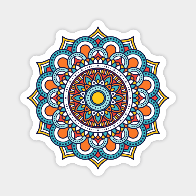 mandala-design, mandala-art, geometric, abstract, mandala and spirituality, colorful, rainbow, mandala pattern, mandala flower patterns, Flower Mandala ,Spirituality Magnet by Utopia Shop