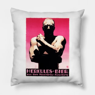 HERKULES BIER by Ludwig Hohlwein Vintage Art Deco German Beer Advertisement Pillow