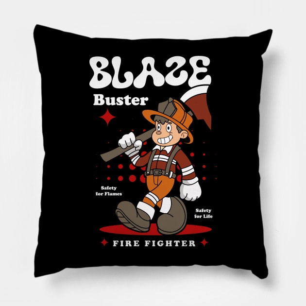 Blaze Buster Pillow by Harrisaputra