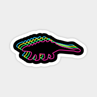 Ankylosaurus 80s Neon Magnet