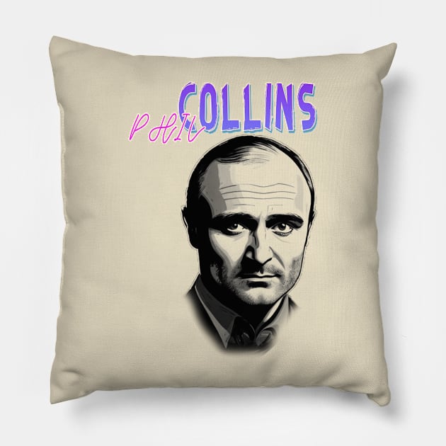 Phil Collins Pillow by Moulezitouna