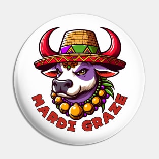 Mardi Gras Cow Pin