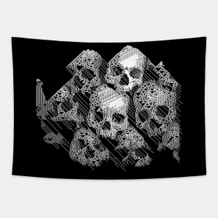 Pixelated Skulls #5 †††† 8bit Graphic Design Tapestry