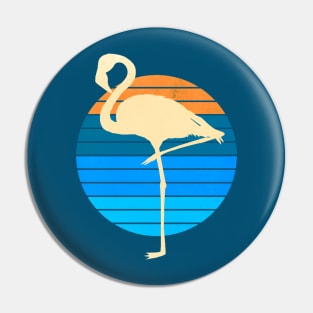 80s Flamingo Sunset Graphic Pin