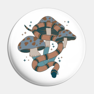 Snake and Mushrooms - Chocolate mint Pin