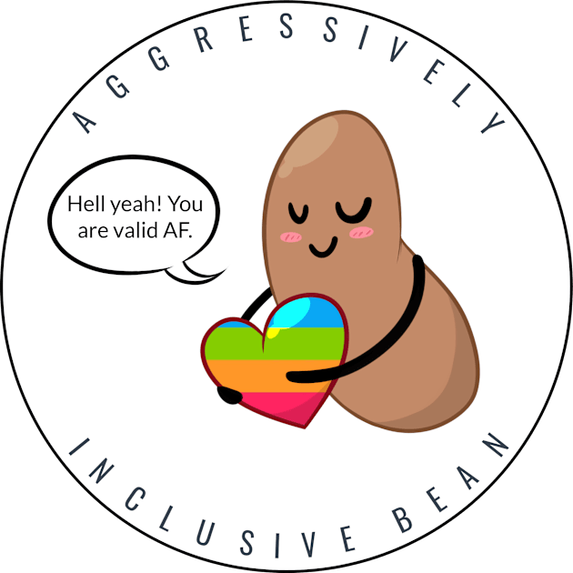 Panromantic Pride: Aggressively Inclusive Bean Kids T-Shirt by Bri the Bearded Spoonie Babe