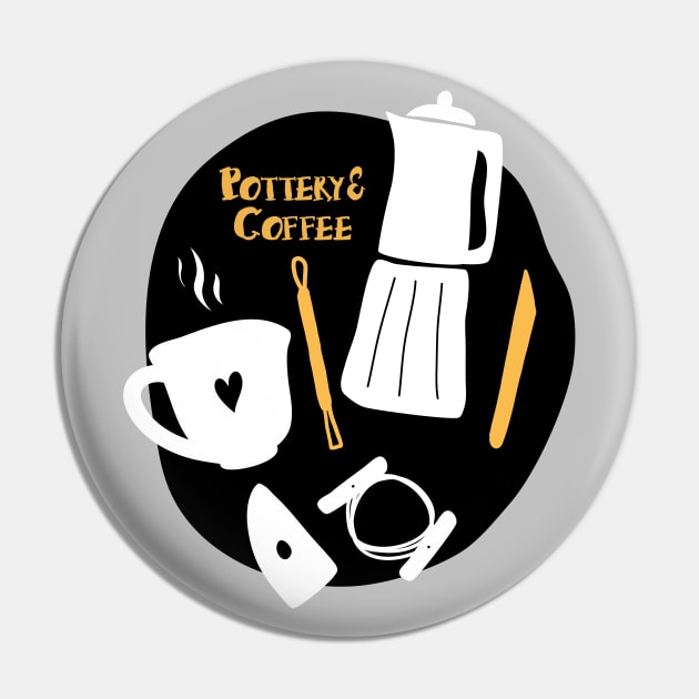 Ceramic and Coffee Pin by Teequeque