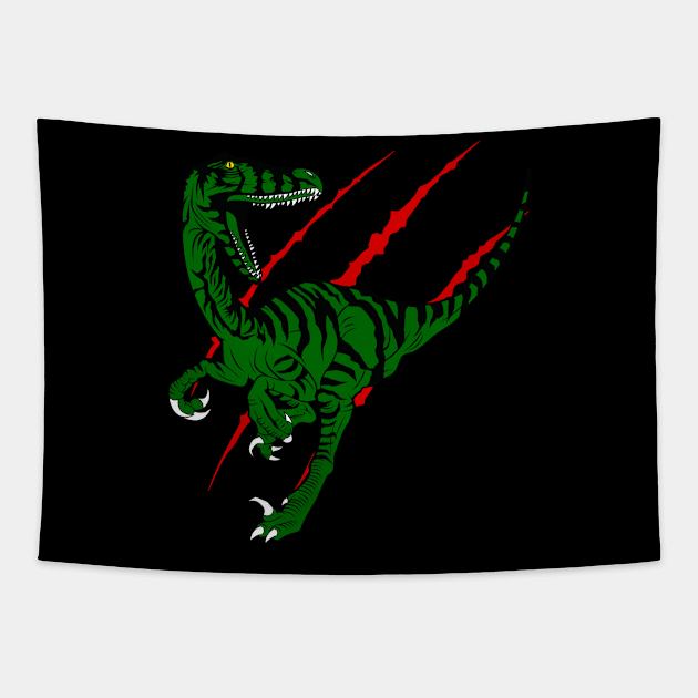 Raptor Dinosaur Gift Idea Design Motif Tapestry by Shirtjaeger