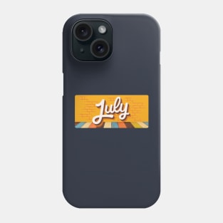 July Month Retro Text Phone Case