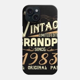 Vintage Grandpa Since 1983 Funny Man Myth Legend Daddy Phone Case