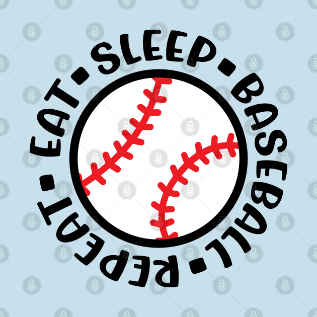 Eat Sleep Baseball Repeat Baseball Mom Boys Girls Cute Funny by GlimmerDesigns