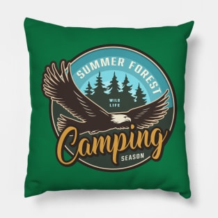 summer forest wild life camping Pillow