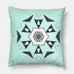 4C Unique Black White Abstract Mandala Pillow