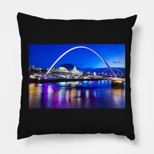 Newcastle Quayside In Colour Pillow