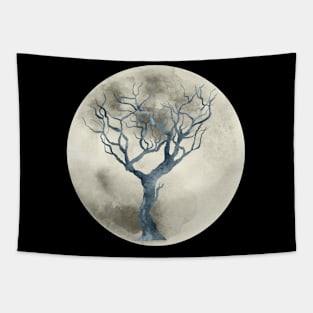 Haunted Tree Moon Tapestry