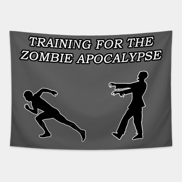 Training for the Zombie Apocalypse Tapestry by Taversia