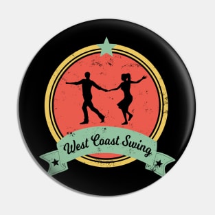 west coast swing wcs vintage washed out design Pin