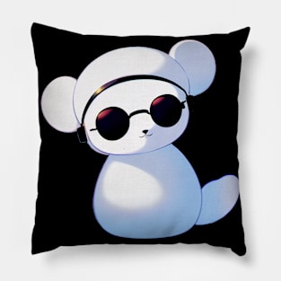 Anime Polar Bear with Sunglass Pillow