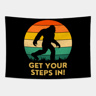 Bigfoot Says "Get Your Steps In!" Tapestry