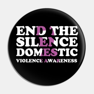 End The Silence Family Domestic Violence Awareness Purple Ribbon Pin