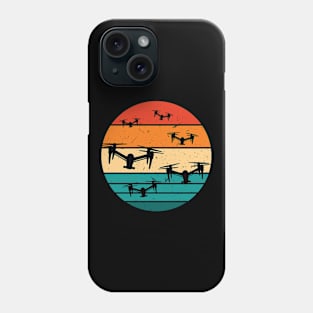 Drone Pilot Drones in a vintage retro sunset Phone Case