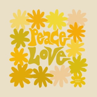 Peace Love Cheer watercolor art by Surfy Birdy T-Shirt