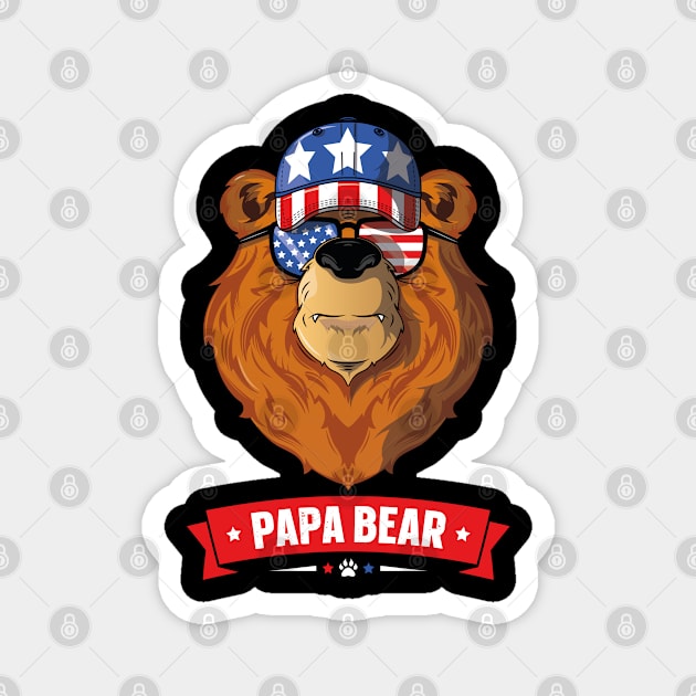 Papa Bear 4th Of July Magnet by trendingoriginals