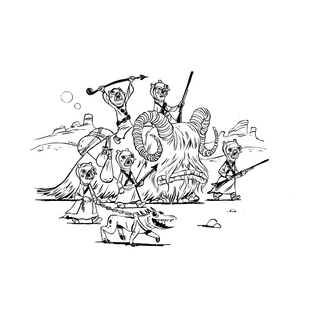 Tusken Raiders Line Star Wars Baseball T Shirt Teepublic