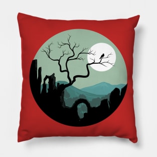 Rock dessert landscape illustration Pillow