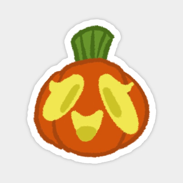 Cute Pumpkin Magnet by BowlerHatProductions