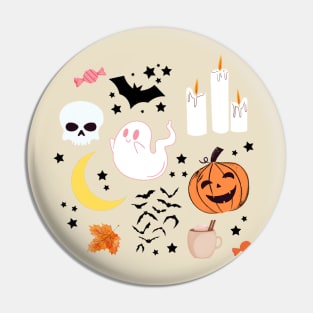 Fun gothic autumn pattern Pin