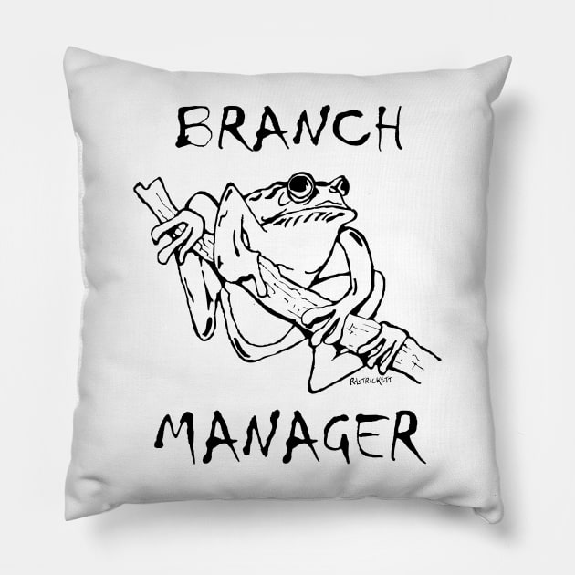 Frog Branch Manager Pillow by RockettGraph1cs