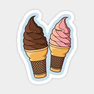 Ice cream cone cartoon illustration Magnet