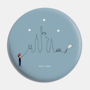 New York Skyline Boy Pin
