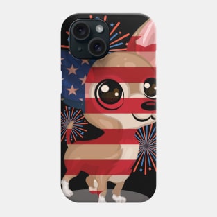 Funny American Dog Chihuahua, 4th of July Gifts Phone Case