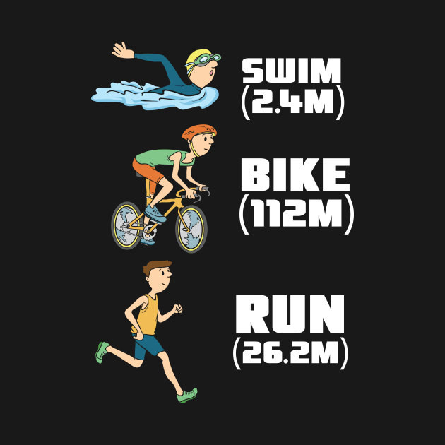 Triathlon T-Shirt swim bike run gift triathlete by biNutz