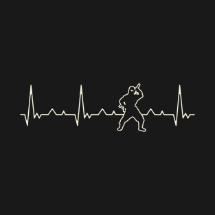 Ninja Pose. Heart. Love. EKG. Pulse. Beat. T-Shirt