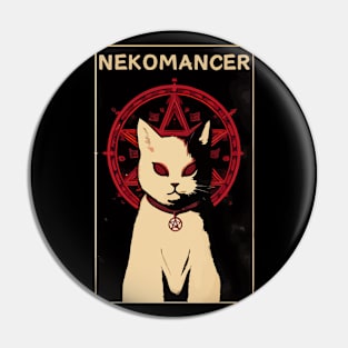 Spooky Nekomancer demon cat Pin