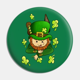 Happy Smiling Leprechaun - Funny St. Patrick's Day Pin