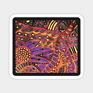 Bright multi modern swirl print Magnet