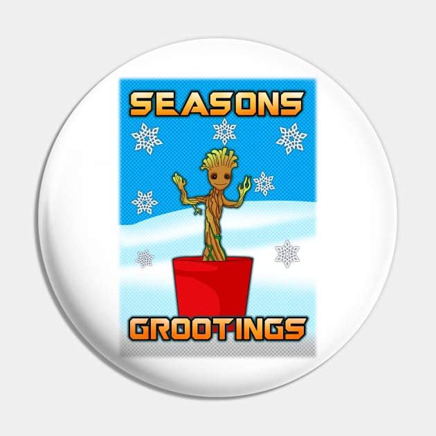 Seasons Grootings Pin by SquareDog