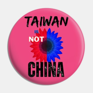 Taiwan is not China - Blue & Red Taiwanese sunflower of hope Pin