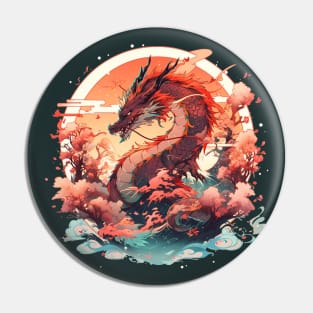 Cherry Blossom Dragon Pin