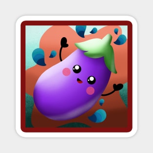 Cute Kid Eggplant Magnet